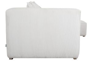 Canapé d'angle droit design en tissu velours côtelé écru 3-4 places PANAM