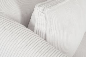 Canapé d'angle droit design en tissu velours côtelé écru 3-4 places PANAM
