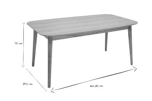 Table extensible rallonges intégrées rectangulaire en bois clair chêne L160-210 cm ANK