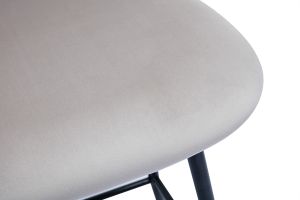 Barhocker aus taupefarbenem Samtstoff und schwarzem Metall H70 cm (2er-Set) ATRIUM