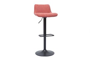 Tabourets de bar réglables pivotants 360° en tissu effet velours texturé terracotta et métal noir (lot de 2) BOOST