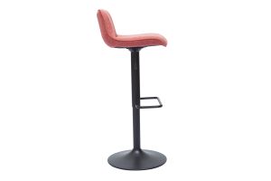Tabourets de bar réglables pivotants 360° en tissu effet velours texturé terracotta et métal noir (lot de 2) BOOST