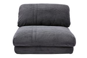 Chauffeuse 1 place convertible en tissu velours côtelé gris foncé SPENCER
