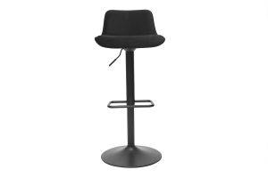 Tabourets de bar réglables pivotants 360° noirs en tissu velours et métal (lot de 2) BOOST