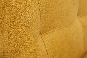 Chauffeuse 1 place convertible en tissu effet velours jaune moutarde SALLY