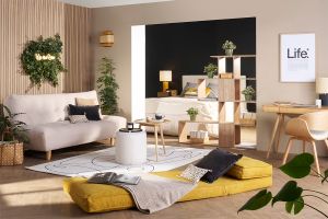 Chauffeuse 1 place convertible en tissu effet velours jaune moutarde SALLY