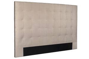 Tête de lit capitonnée en tissu velours taupe L140 cm HALCIONA