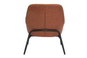 Fauteuil design en tissu effet velours terre brulée et métal noir MAXINE