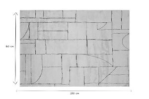 Tapis rectangulaire à motifs géométriques blanc cassé et noir 160 x 230 cm ENVY