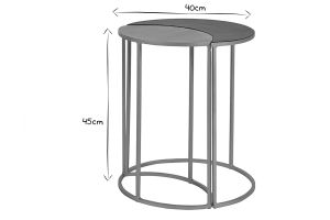 Table d'appoint en métal laqué noir et doré TOSCANE