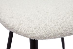 Chaises en tissu effet laine bouclée blanc et métal noir (lot de 2) TOBIAS