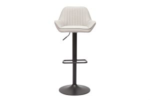Tabourets de bar réglables en tissu beige et métal noir (lot de 2) RONNIE
