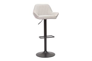 Tabourets de bar réglables en tissu beige et métal noir (lot de 2) RONNIE