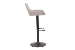 Tabourets de bar réglables en tissu beige et métal noir (lot de 2) RONNIE