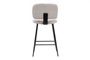 Tabourets de bar en tissu velours taupe et métal noir H70 cm (lot de 2) ATRIUM