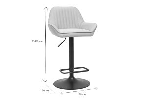 Tabourets de bar réglables en tissu beige et métal noir (lot de 2) RONNIE