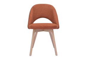 Chaises scandinaves en tissu effet velours texturé terre brûlée et bois clair (lot de 2) COSETTE