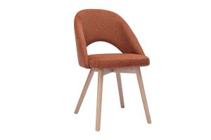 Chaises scandinaves en tissu effet velours texturé terre brûlée et bois clair (lot de 2) COSETTE