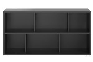 Estantería baja acabado de madera negra 140 cm EPURE