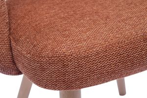 Chaises scandinaves en tissu effet velours texturé terre brûlée et bois clair (lot de 2) COSETTE