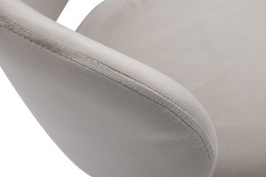Chaises en tissu velours taupe et métal noir (lot de 2) ATRIUM