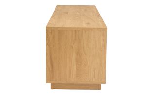 Meuble TV finition bois clair chêne 2 tiroirs L160 cm MADERO