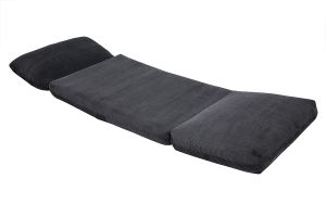 Chauffeuse 1 place convertible en tissu velours côtelé gris foncé SPENCER