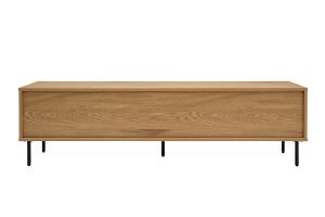 Meuble TV finition bois clair chêne 2 tiroirs L160 cm ARAGON
