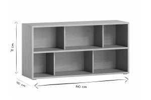Niedriger Bücherschrank mit hellem Eichenholzfinish B140 cm EPURE