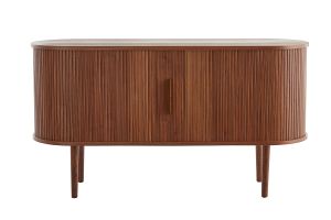 Buffet vintage en bois foncé noyer 2 portes coulissantes L138 cm EPIC