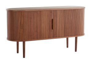 Buffet vintage en bois foncé noyer 2 portes coulissantes L138 cm EPIC