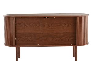 Buffet vintage en bois foncé noyer 2 portes coulissantes L138 cm EPIC
