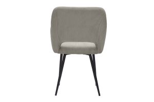 Chaises en tissu velours côtelé taupe et métal noir (lot de 2) LAURETTE