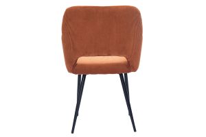 Chaises en tissu velours côtelé terre brûlée et métal noir (lot de 2) LAURETTE