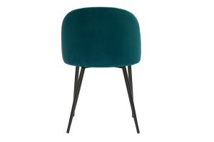 Chaises design en tissu velours bleu pétrole et métal noir (lot de 2) CELESTE