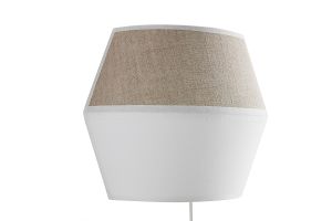 Lámpara de pared de algodón blanco y lino natural CONIE