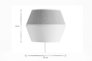 Lámpara de pared de algodón blanco y lino natural CONIE