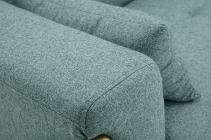 Canapé scandinave 3 places en tissu vert de gris et bois clair FJORD