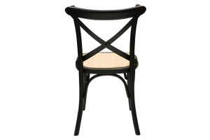 Chaises bistrot en bois noir et cannage en rotin (lot de 2) MARCEL