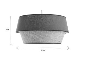 Suspension design bi-matière en lin bleu et rabane naturelle D45 cm SENSA