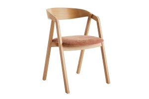 Chaises scandinaves empilables en bois clair chêne et tissu effet velours terre brûlée (lot de 2) LOVA