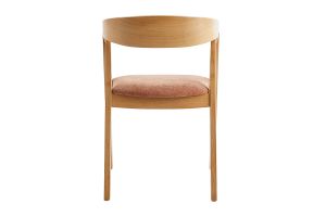 Chaises scandinaves empilables en bois clair chêne et tissu effet velours terre brûlée (lot de 2) LOVA
