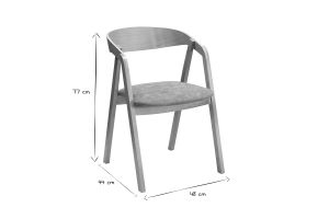Chaises scandinaves empilables en bois clair chêne et tissu effet velours terre brûlée (lot de 2) LOVA