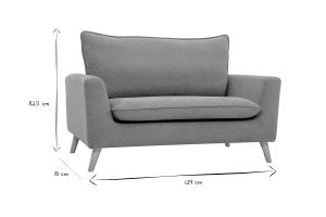 Divano scandinavo 2 posti in tessuto effetto velluto giallo senape e legno chiaro JONAS