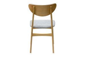Chaises scandinaves en tissu effet velours texturé gris chiné et bois clair chêne massif (lot de 2) MAYA