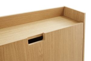 Bureau mural avec rangements scandinave bois clair chêne L78 cm GABIN