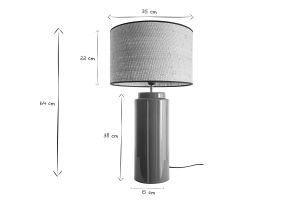 Lampe à poser en céramique émaillée terracotta et abat-jour en raphia naturel H64 cm MAJES