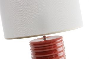 Lampe à poser en céramique émaillée terracotta et abat-jour écru H53 cm BERRO