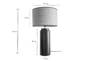 Lampe à poser en céramique émaillée verte et abat-jour en raphia naturel H64 cm MAJES
