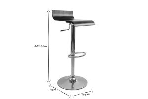 Tabourets de bar design bois foncé noyer et acier chromé (lot de 2) SURF V2